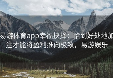 易游体育app幸福抉择：恰到好处地加注才能将盈利推向极致，易游娱乐