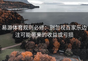 易游体育规则必修：别忽视百家乐边注可能带来的收益或亏损