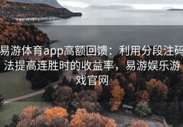 易游体育app高额回馈：利用分段注码法提高连胜时的收益率，易游娱乐游戏官网